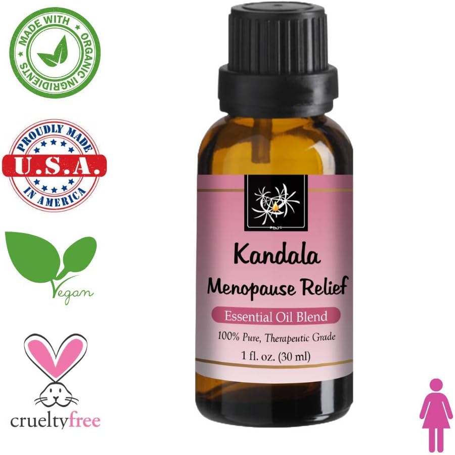 Menopause Relief Essential Oil Blend – 30 ml - Helps Hot Flashes, Night Sweats, Mood Swings, Irritability with Lavender, Cypress, Geranium, Chamomile, Frankincense. Therapeutic Grade for Aromatherapy