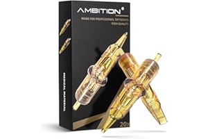 Ambition Glory Tattoo Cartridges #12 Standard 23RM Needles Disposable 20pcs 0.35mm 23 Curved Magnum for Rotary Tattoo Machine Supply