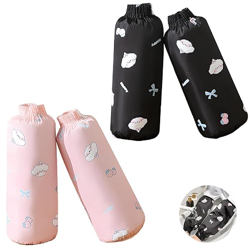 JYJLLM 2 Pairs Waterproof Oilproof Arm Sleeves,Tattoo cover up Sleeve,Cartoon Pattern Protective Cuff,Oversleeves Waterproof Kitchen Arm Cover Sleeves Cleaning Protective Kitchen Toolx