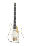 Donner HUSH X PRO Electric Guitar Kit - Smart Travel Guitar with Dozens of Preset Combinations, 7 Tone Sim Options, White-Luxe