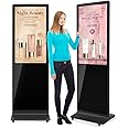 QIXZOCV 43 Inch 4K Touchscreen Kiosk, Indoor Floor Standing Digital Signage Displays, Advertising Display LCD Totem, Interactive Display Poster Android System with Auto Media Player