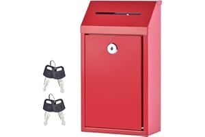 NUTROLAB Donation Box Wall Mount Collection Box with Lock Suggestion Box with Lock Delivery Mail Box Ballot Box with Key for Home Office Farm Outdoor
