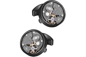 Merit Ocean Cufflinks Steampunk Watch Movement Shape Cufflinks for Men Mens Shirt Vintage Gears Watch Cuff Links Business Wedding Gifts with Gift Box