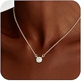 Reuscol Gold/Silver Necklace for Women Dainty 14k Gold Plated/Silver Cubic Zirconia Choker layered Necklace Stack Set for Women Simple Minimalist CZ Jewelry Necklaces Trendy Women Gifts