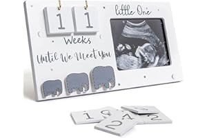 ASOQOLA Sonogram Picture Frame, Ultrasound Photo Frame with Baby Countdown Weeks,Pregnancy Announcements Sonogram frame, Baby Nursery Decor,Pregnancy Gifts for First Time Moms,Great Gift for Expecting Parents