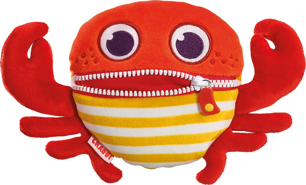 Schmidt Spiele 42639 Worry Eaters Worry Eater Crabbi, 23.5 cm Plush, Edition AHOI, Colourful, Pack