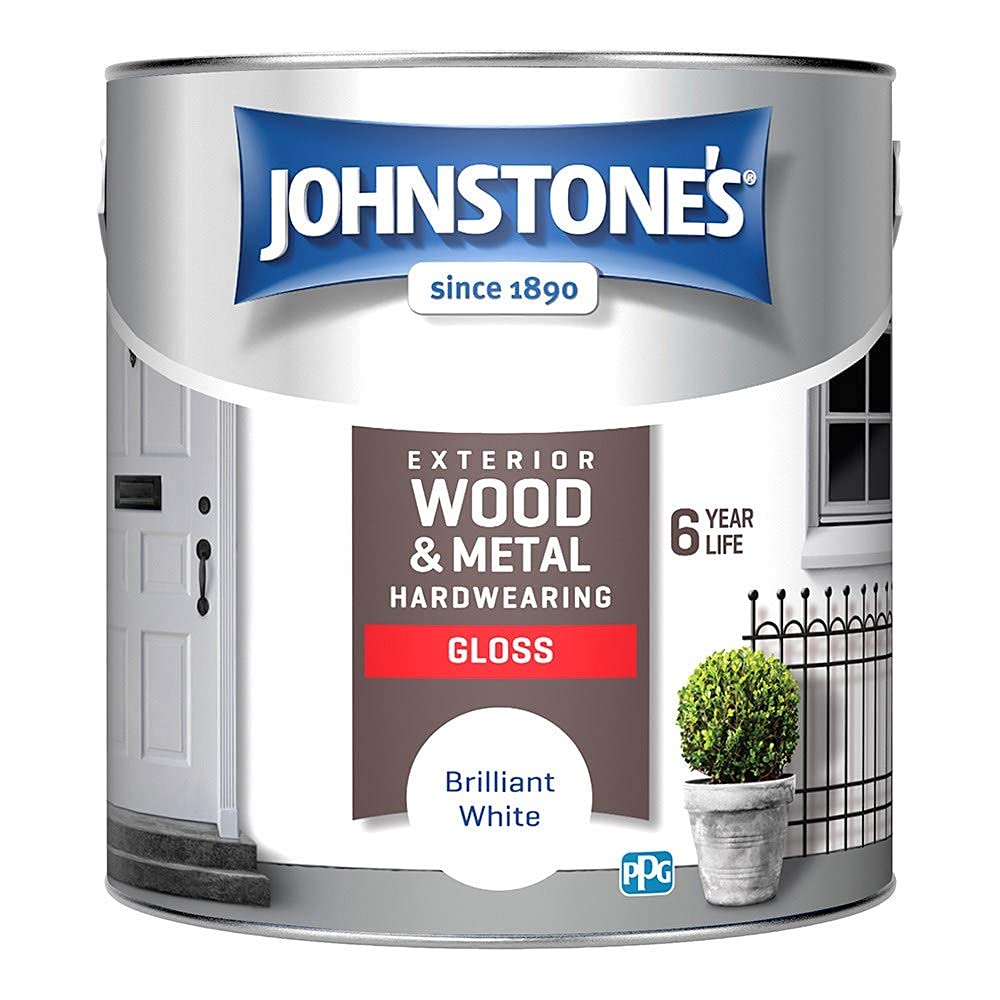 Johnstone's Exterior Hardwearing Gloss - Brilliant White 2.5L โ image 1
