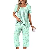 POPYOUNG Summer Womens Pajama Set 2 Pieces Pjs Ladies Pajamas Lounge Sleepwear with Pockets