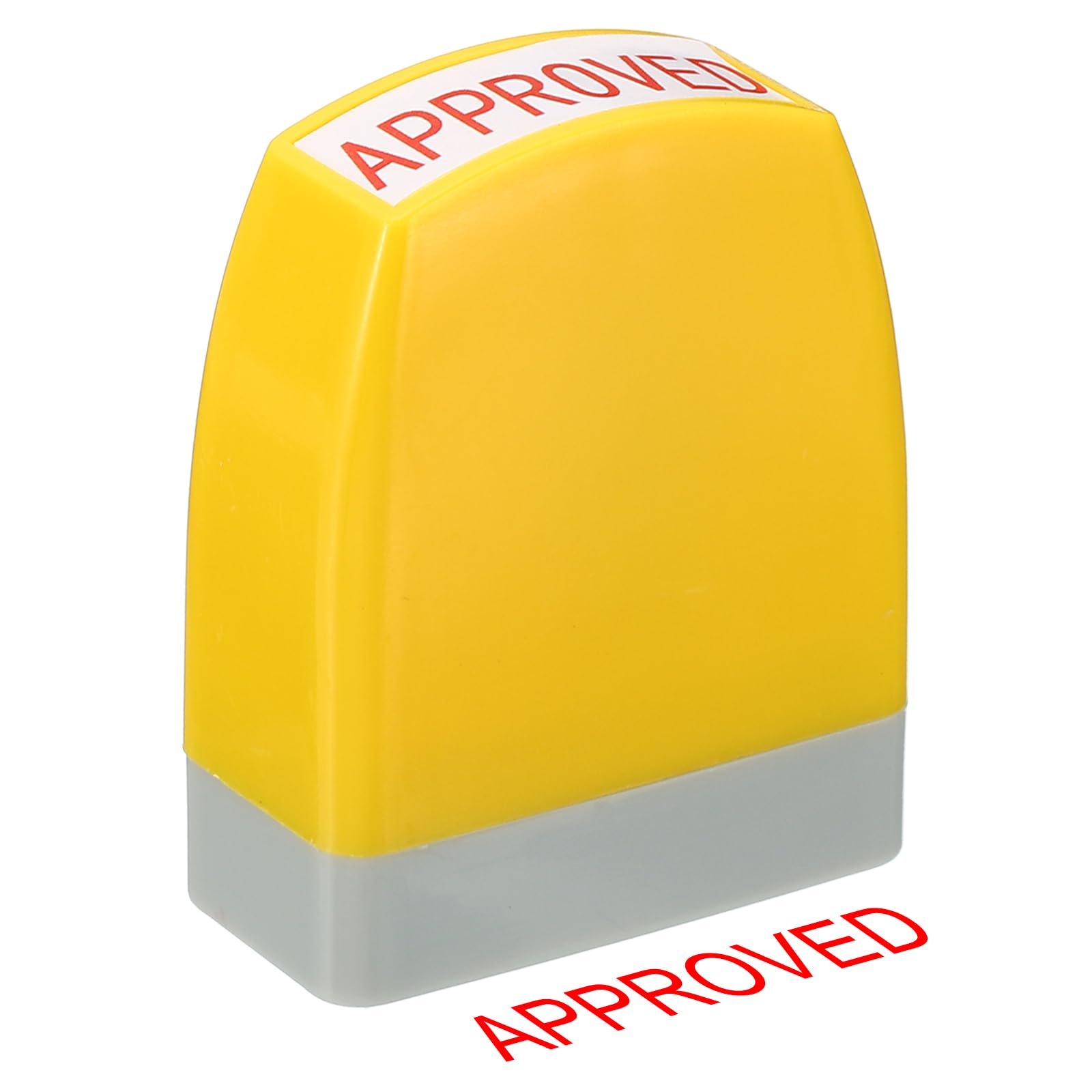 PATIKIL Approved Notice Stamp Self Inking, Red Ink Office Stamps Pre Inked Message Stamp Refillable Business Stamp, Yellow