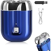 Mini Electric Shaver for Men Women, Pocket Dual Head Shaver, Rechargeable Waterproof Compact Travel Electric Razor, USB Close Battery Portable Razor for car, Travel, Office, Home use (Blue)