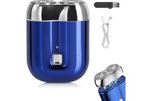 SENDUZLL Mini Electric Shaver for Men Women, Pocket Dual Head Shaver, Rechargeable Waterproof Compact Travel Electric Razor, USB Close Battery Portable Razor for car, Travel, Office, Home use (Blue)
