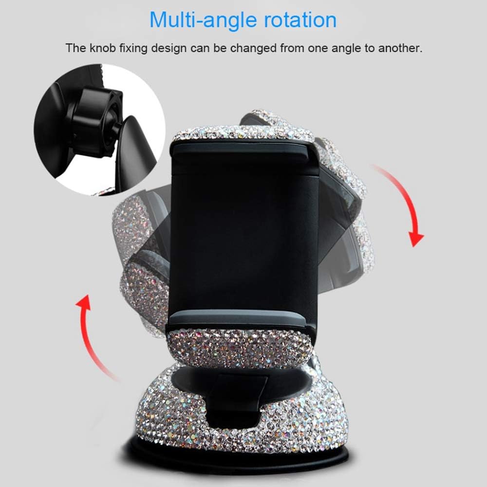 Dohappys Bling Bling 2 In 1 360° Rotation Car Phone Holder & Air Vent Mount for iPhone XS/Max/11, Samsung Galaxy S10+/S9, S8, S7 - Image 4