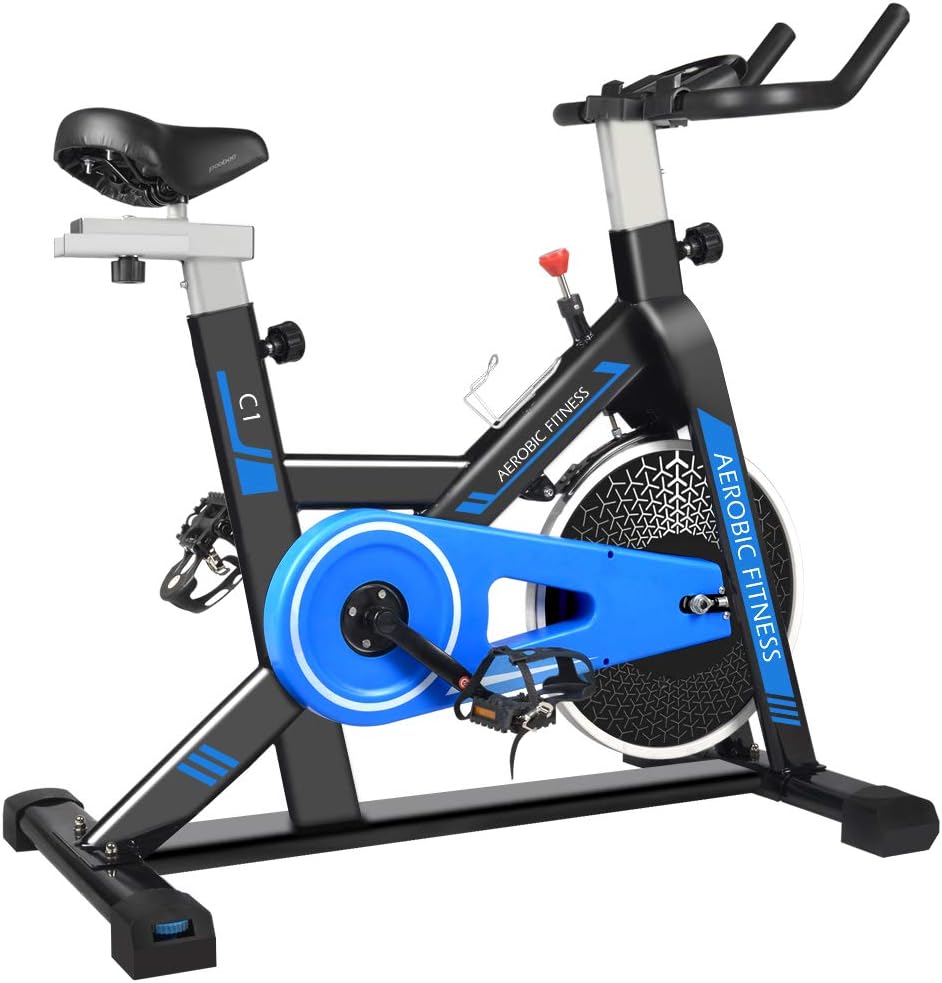 cycool Belt Drive Exercise Bike Stationary Bike Indoor Cycling Bike with Ipad Stand,Comfortable Seat Cushion (C4)