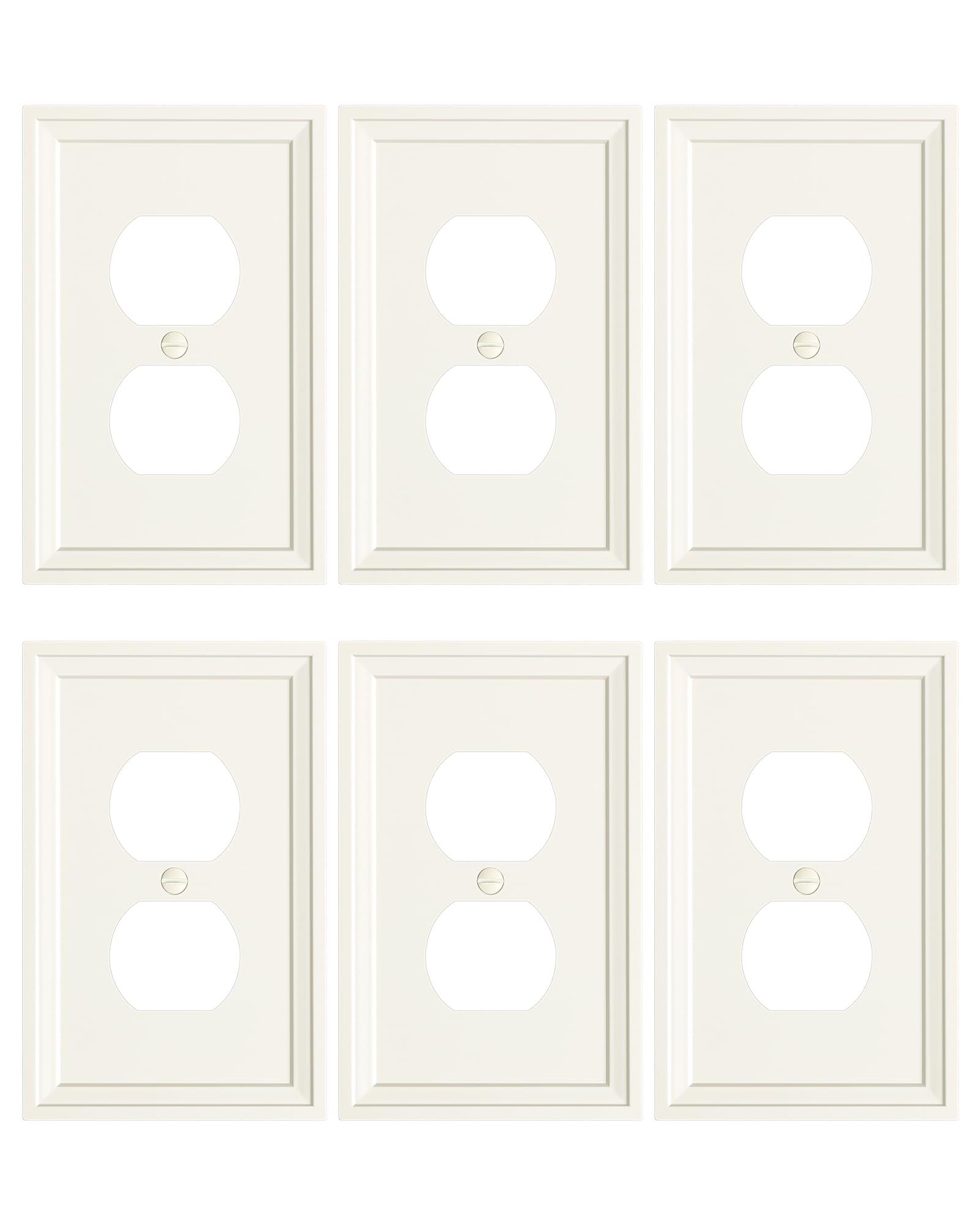 Photo 1 of TREEWELL 6-Pack Duplex Outlet Cover, Natural Bamboo Fiber Switch Plates and Outlet Covers, Light Almond Decorative Wall Plates for Electrical Outlets, 1 Gang Receptacle Cover, Corrosion Resistant