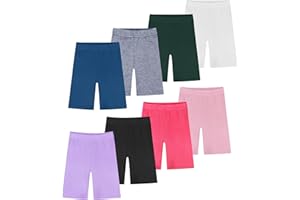 LYDTICK 8 Pack Girls Shorts Dance Shorts Breathable Bike Shorts Toddler Girls Summer Clothes, Assorted Colors