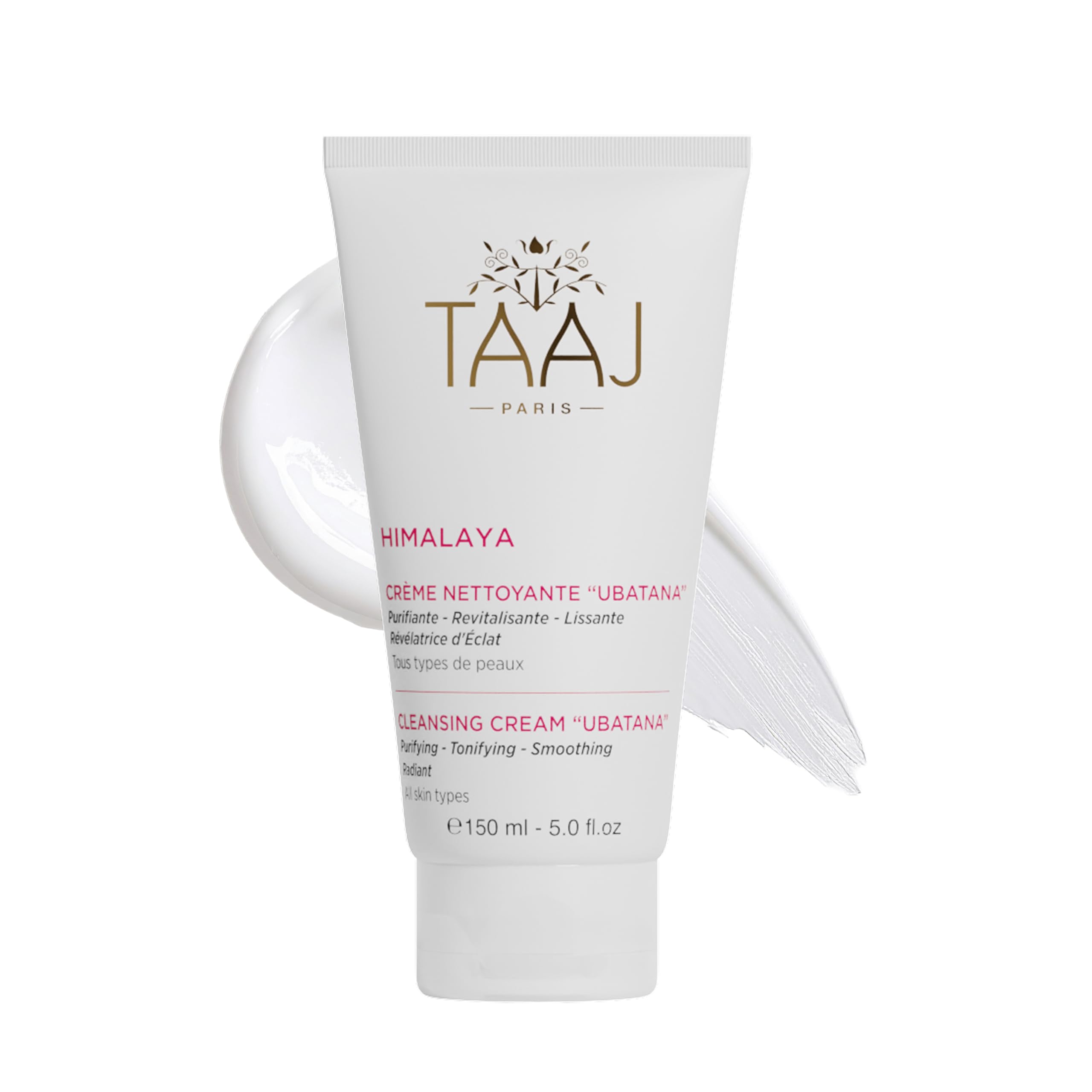 TAAJ | Ubatana Cleansing Cream - HIMALAYA | Soap-Free Daily Cleansing Care | Cleanses, Clarifies, Refines Skin Texture & Revives Complexion | Smooth & Radiant Skin | Vegan | 150 ml
