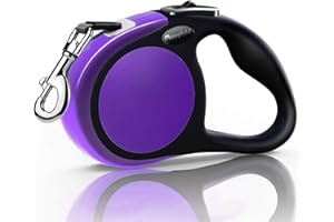 MEEGOOD Heavy Duty Retractable Dog Leash-16ft Strong & Durable Walking Leash for S to L Dogs up to 45/115 lbs, Upgraded Lock System, Non Slip Grip, Tangle Free (Purple, Small/Medium)