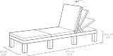 Keter Allibert Daytona Deluxe Outdoor Sun Lounger Graphite with Grey Cushions view 3