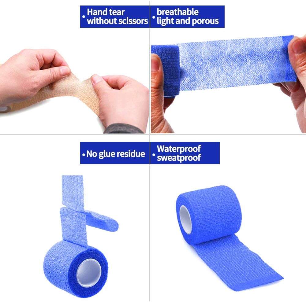 Homo Trends 8 Rolls of Cohesive Bandages Self Adhesive Bandages Tape Elastic Bandage Pet Vet Wrap Sports Tape for Finger Wrist Knee,Ankle Leg and Sports Protection - Image 4