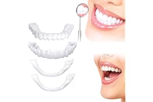 CUPSCO 2 PCS Temporary dentures with Veneer for Both Men and Women, Covering Imperfect Teeth,Nature and Comfortable Veneers to Regain Confident Smile-A03