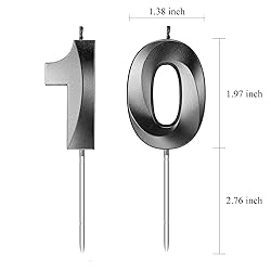 10th Birthday Candles for Cakes Numbers Candle