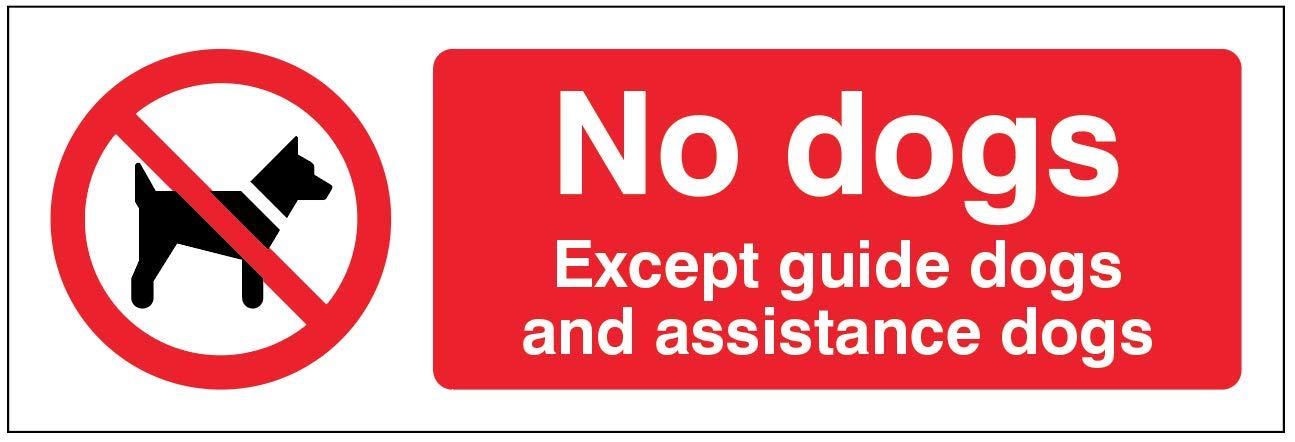 Caledonia Signs Self Adhesive Vinyl No Dogs Except Guide Dogs Sign