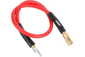 JOROY Hybrid Lead In Air Hose, 3/8-Inch X 3 FT Air Compressor Hose,Heavy Duty, Lightweight, Kink Resistant, All-Weather Flexibility with 1/4-Inch Brass Air Coupler and Plug