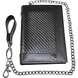 Carbon Fiber RFID Blocking Anti-Theft Passport Wallet w/ Removable Chain