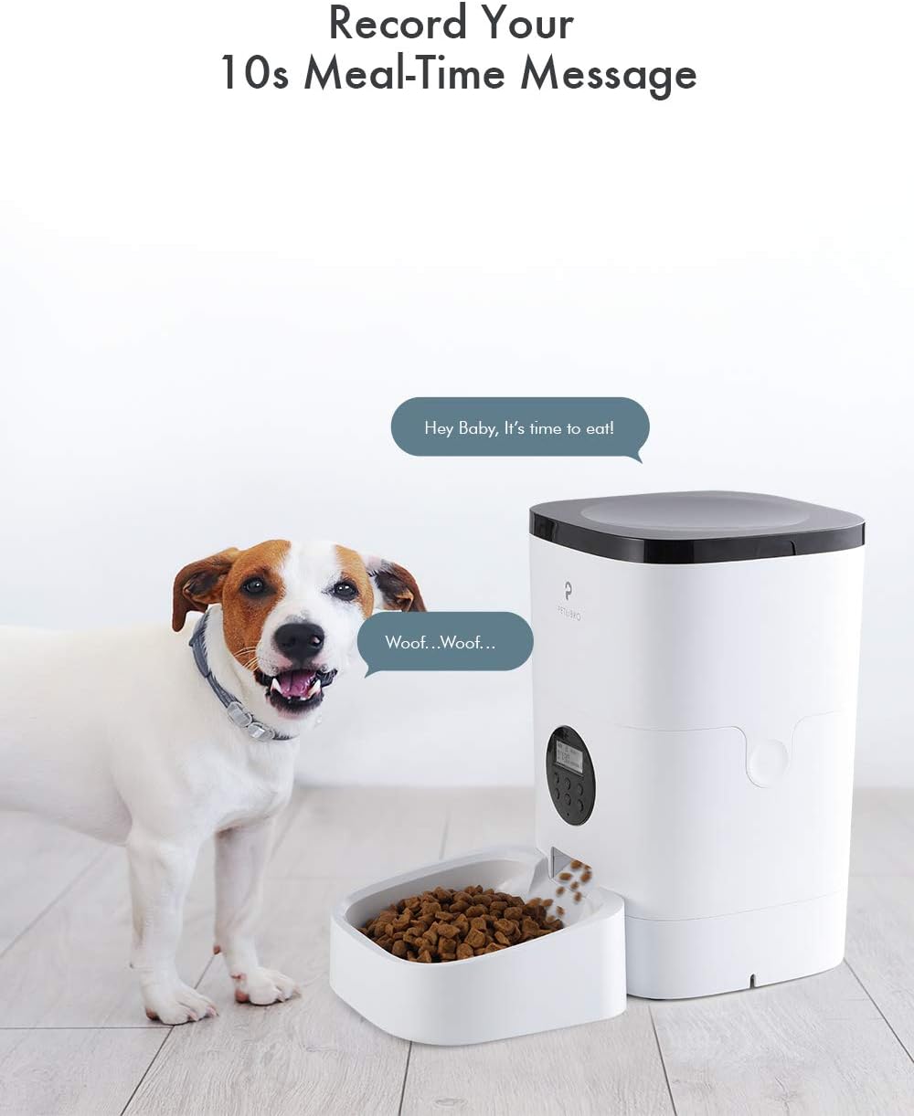 Kitchen & Dining : PETLIBRO Automatic Cat Feeder, Timed Cat Feeder with Desiccant Bag for Dry Food, Programmable Portion Control 1-4 Meals per Day & 10s Voice Recorder for Small / Medium Pets (4L) : 