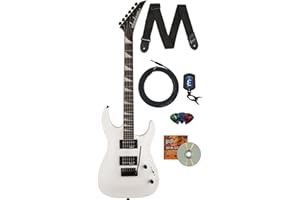 Jackson Dinky Arch Top JS22 DKA Electric Guitar - Snow White Bundle with Cable, Tuner, Strap, Picks, and Austin Bazaar Instructional DVD