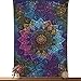 Gokul Handloom Tapestry Twin Blue Tie Dye Bohemian Elephant Star Mandala Wall Hanging Boho Hippie Beach Coverlet Curtain College Dorm Tapestry