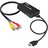 Tengchi RCA to HDMI Converter, AV to HDMI Adapter | Composite to HDMI Support 1080P PAL/NTSC For PS1, PS2, PS3, STB, Xbox, VHS, VCR, DVD Players
