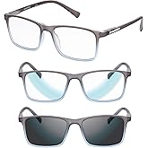 Croakies Jasper Photochromic Progressive Eyewear | UV400 Sunglass for Outdoor | Bluelight Eyeglass for HEV Devices | Bundle