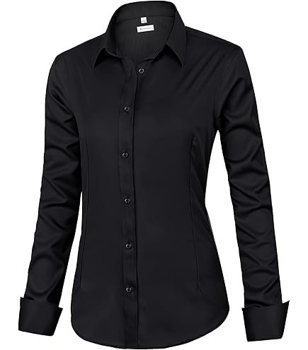 Amazon.com: J.VER Womens Dress Shirts Long Sleeve Button Down