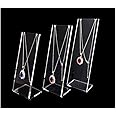 Modern Elegant Clear Acrylic Necklace Display Stands Jewelry Trade Show Store Exhibit Gallery Photo Taking Props Fine Presentation 3-PC Set