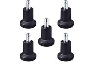 AAGUT High Profile Bell Glides Replacement for Office Chair, 7/16" x 7/8", Fixed Stationary Caster Wheel Glide, Matte Black Finish,Office Chair Wheel Stopper,5/Set