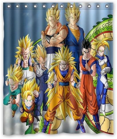 Scottshop Custom Dragon Ball Shower Curtain High Quality Waterproof Polyester Fabric Bathroom Shower Curtains 60" x 72" Inch