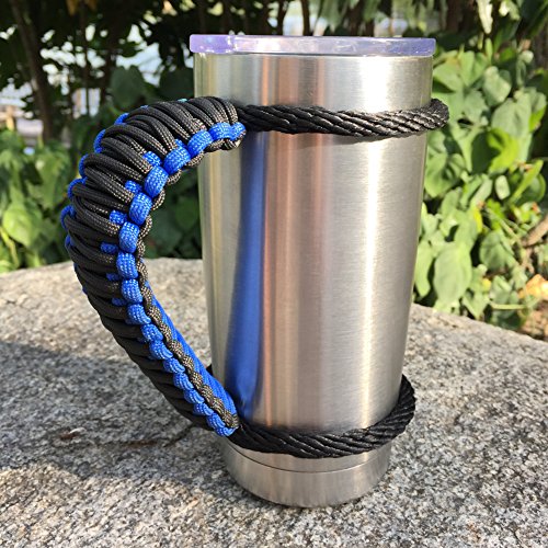 Moce Handmade Paracord Handle For 20 Oz Tumbler Blue Black