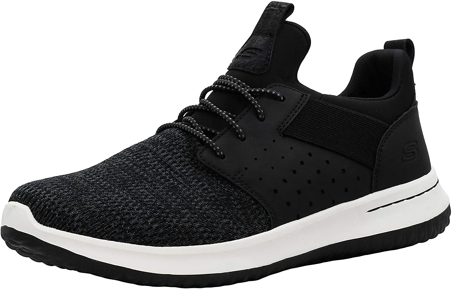 Skechers Men's Classic Fit Delson-Camben Black/White Sneaker 8 M US Image