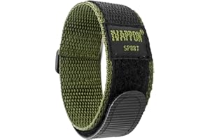 IVAPPON Hook Loop Sport Watch Strap 18mm 20mm 22mm Nylon Straps Black Blue Fastening Watchband