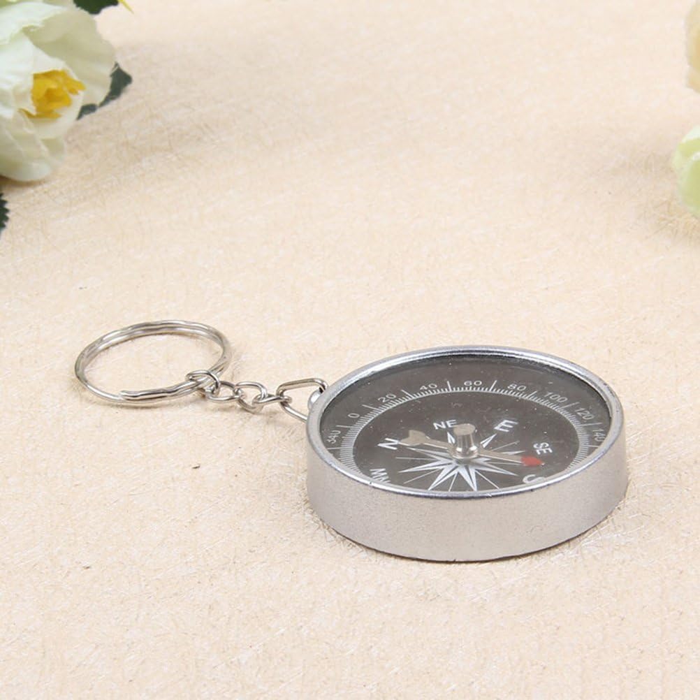 YeahiBaby Compass Keychain - Pack of 12, Silver Bag Pendant - Handbag Jewelry, Birthday Party Gifts for Kids - Image 5