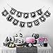 Mudder Happy Birthday Banner Black Bunting Flag for 21st 30th 40th 50th 60th 70th for Birthday Party Decoration