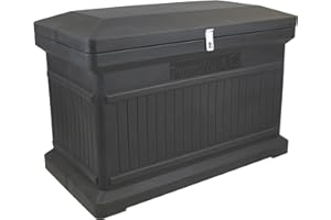 RTS Home Accents ParcelWirx Premium Horizontal Storage Cabinet/Lockable Package Delivery Box with Hinged Lid, Graphite