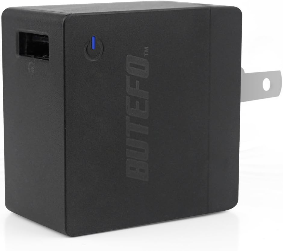 BUTEFO Qualcomm Quick Charge 2.0 18W USB Wall Charger Adapter with Foldable Plug (Black)