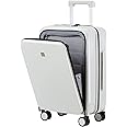 Hanke Grace Suitcases with Wheels Hardshell Carry On Luggage Airline Approved, 20 Inch Travel Suitcase Lightweight Travel Luggage for Short Business Trips, Smoke White.