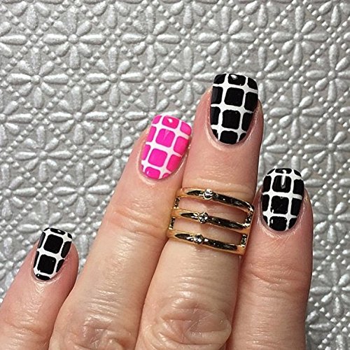 Original Fishnet Stencil Nail Vinyls By Twinkled T - 1 Sheet of 16 Stencils