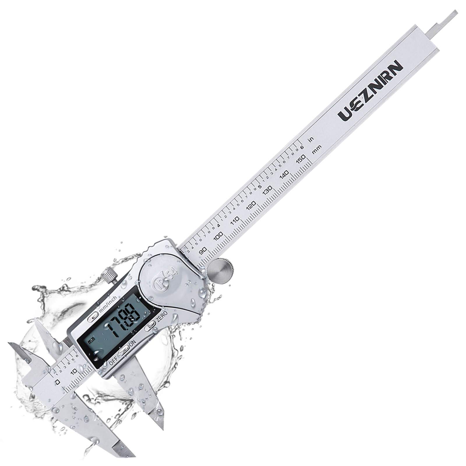 UEZNIRN Digital Caliper, 150 mm/6 Inch High-Precision Stainless Steel Digital Vernier Caliper with LCD Screen for Household/DIY/3D/Industrial Use