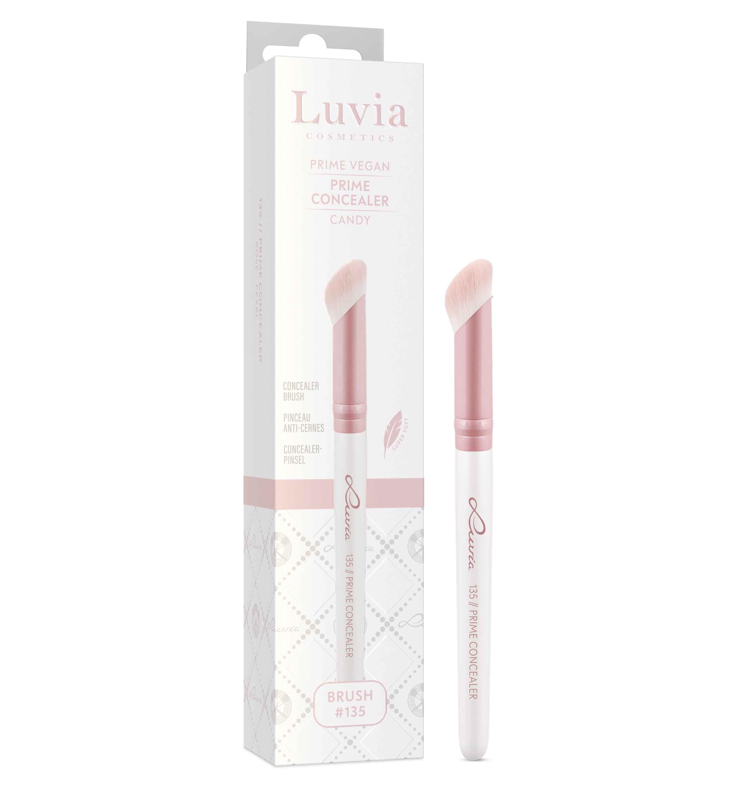 Luvia Professional Makeup Brush, Concealer Make-Up Brush, Angled Buffer Brush, Vegan Cosmetic Brush, 135 // Concealer Buffer - Candy