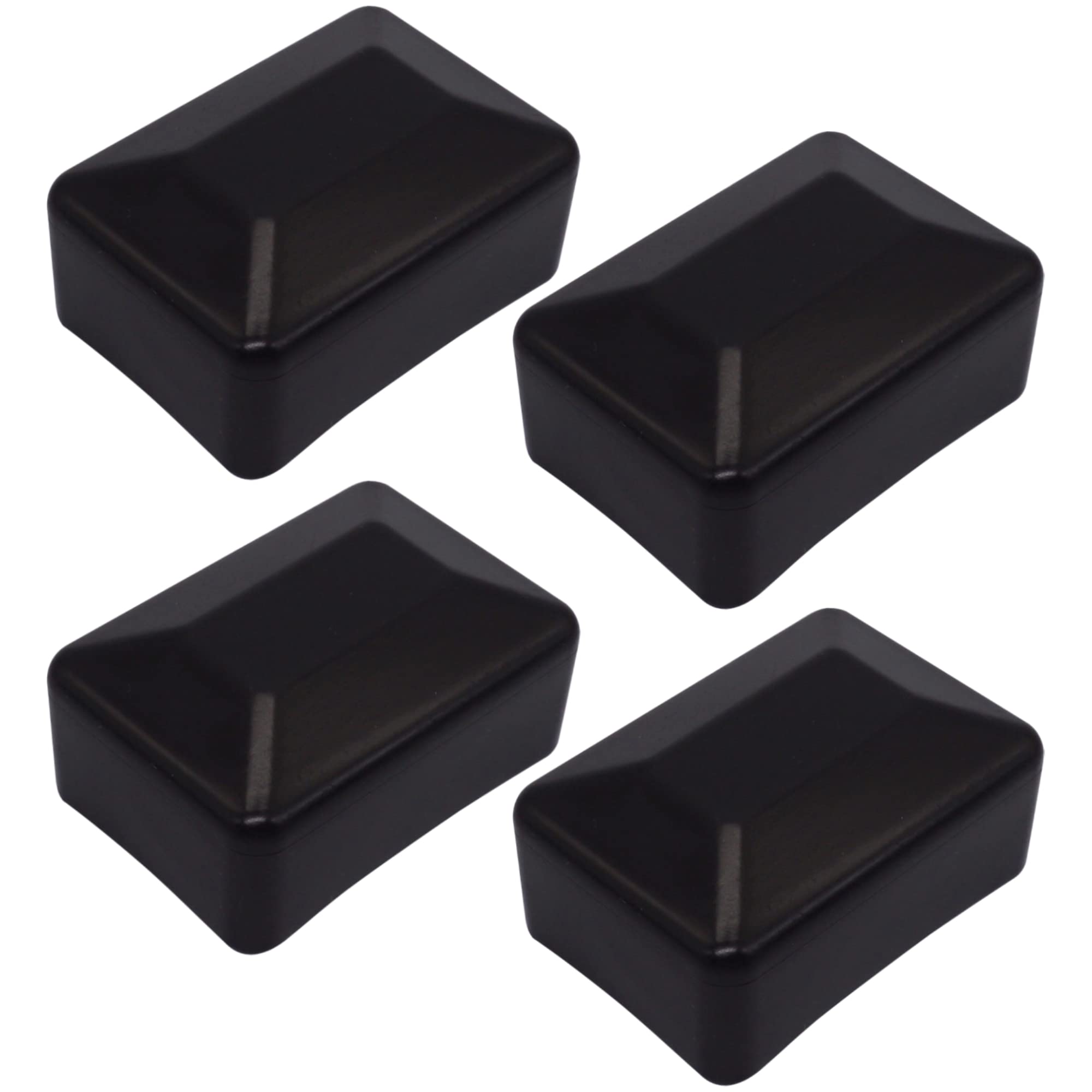 SKIR'CO (4 pcs) Fence Post Caps, Rectangular Black Plastic Caps 40 x 60 mm, Fence Post Covers, Jet Black RAL 9005 Colour