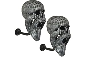 2PCS Skull Helmet Rack Wall Mounted, Multi-uses Helmet Display Stand, Detachable Resin Craft Motorcycle Skull Helmet Holder, 